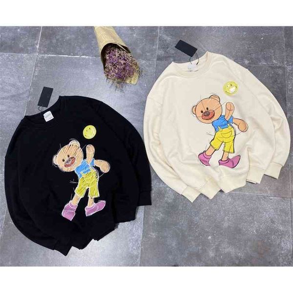 2021 autumn new 13de men's and women's lovers' hand-painted chalk bear smiling face long sleeve casual sweater women, Black
2021 autumn new 13de men's and women's lovers' hand-painted chalk bear smiling face long sleeve casual sweater women, Black