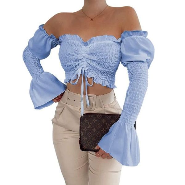 women's blouses & shirts black white shirts for women slash neck drawstring short blouse chemise femme off shoulder long sle
women's blouses & shirts black white shirts for women slash neck drawstring short blouse chemise femme off shoulder long sle