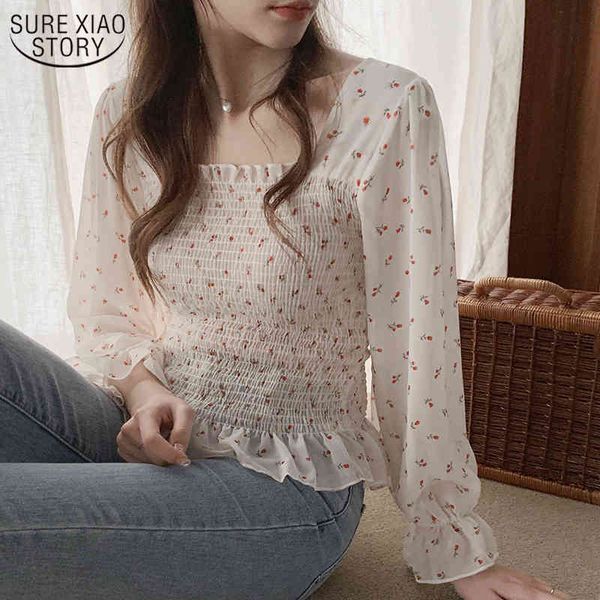 sweet long sleeve fashion women blouses printed floral square collar shirts for woman korean ruffled 10311 210508, White
sweet long sleeve fashion women blouses printed floral square collar shirts for woman korean ruffled 10311 210508, White