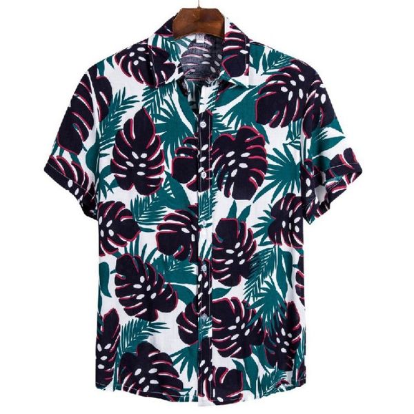 Leaf design Hawaiian style men's short-sleeved shirt geometric printing party beach daily casual top lapel, White;black
Leaf design Hawaiian style men's short-sleeved shirt geometric printing party beach daily casual top lapel, White;black