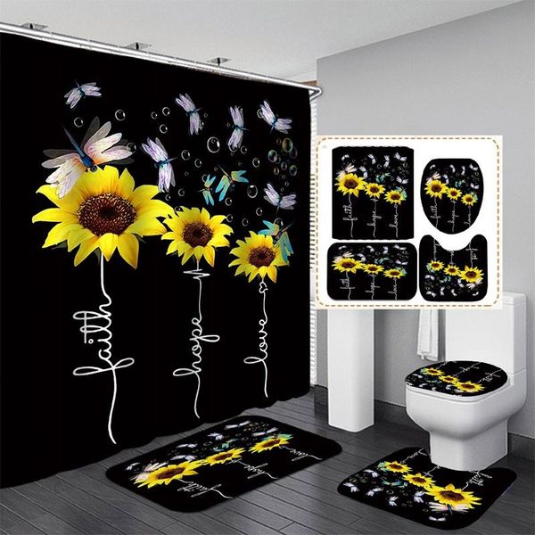 shower curtains 3d dragonfly sunflower pattern waterproof curtain non-slip mat toilet cushion u-shaped bathroom essential set
shower curtains 3d dragonfly sunflower pattern waterproof curtain non-slip mat toilet cushion u-shaped bathroom essential set