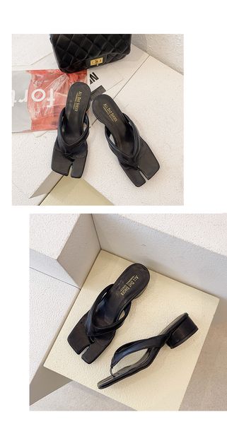 women sandals 2021 summer fashion square separated toe slippers mid heels sandals women summer beach flip flops gf567kif, Black
women sandals 2021 summer fashion square separated toe slippers mid heels sandals women summer beach flip flops gf567kif, Black