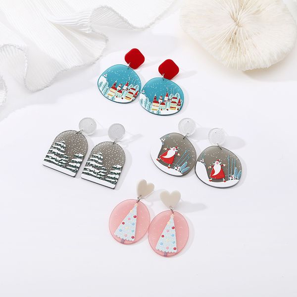 dangle & chandelier santa claus snowflake print acrylic drop earrings women's cute christmas series splicing geometric earring new year, Silver
dangle & chandelier santa claus snowflake print acrylic drop earrings women's cute christmas series splicing geometric earring new year, Silver