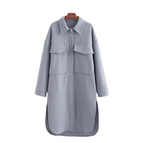 women's wool & blends zxqj elegant women grey blue woolen overcoat fad ladies pocket long coats streetwear female chic turn down colla, Black
women's wool & blends zxqj elegant women grey blue woolen overcoat fad ladies pocket long coats streetwear female chic turn down colla, Black