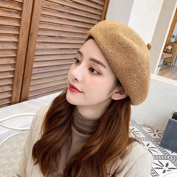 berets autumn and winter style korean fashion girl beret wool blended pure color hat warm breathable painter, Blue;gray
berets autumn and winter style korean fashion girl beret wool blended pure color hat warm breathable painter, Blue;gray