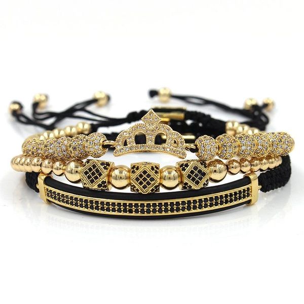 3pcs/set zircon king crown copper beads braiding macrame bangle men's luxury charm jewelry fashion bracelets & bangles for women, Black
3pcs/set zircon king crown copper beads braiding macrame bangle men's luxury charm jewelry fashion bracelets & bangles for women, Black