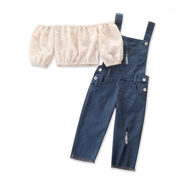 clothing sets 2021 children's summer girls' denim suit fashion girl off-shoulder suspender pants1, White
clothing sets 2021 children's summer girls' denim suit fashion girl off-shoulder suspender pants1, White