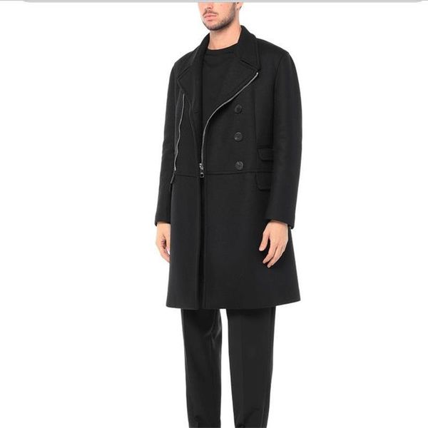 men's wool & blends woolen coat autumn winter youth medium long loose thickened handsome casual, Black
men's wool & blends woolen coat autumn winter youth medium long loose thickened handsome casual, Black