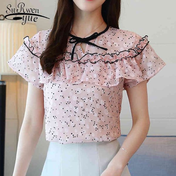 fashion sweet chiffon women shirt blouse dot print summer short sleeve 's clothing plus siz blusas d838 30 210521, White
fashion sweet chiffon women shirt blouse dot print summer short sleeve 's clothing plus siz blusas d838 30 210521, White