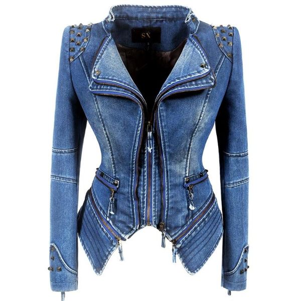 women's jackets sx women 2021 spring autumn denim rivet punk short slim fit jacket motorcycle windbreaker zipper outerwear, Black;brown
women's jackets sx women 2021 spring autumn denim rivet punk short slim fit jacket motorcycle windbreaker zipper outerwear, Black;brown
