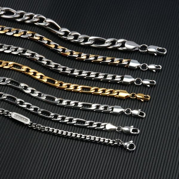 link chain stainless steel bracelets for men women punk curb cuban on the hand fashion jewelry giftslink, Black
link chain stainless steel bracelets for men women punk curb cuban on the hand fashion jewelry giftslink, Black