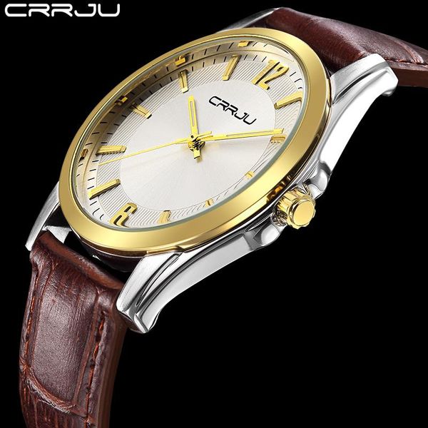 wristwatches crrju classic ultra thin men watches waterproof genuine leather fashion casual wristwatch man business sport clock, Slivery;brown
wristwatches crrju classic ultra thin men watches waterproof genuine leather fashion casual wristwatch man business sport clock, Slivery;brown