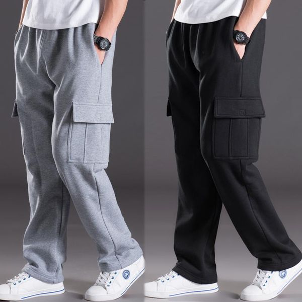 men's pants autumn and winter male casual multi-pocket loose plus size trousers velvet warm straight long, Black
men's pants autumn and winter male casual multi-pocket loose plus size trousers velvet warm straight long, Black