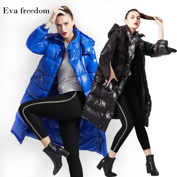 down jacket bright white duck loose large women's wear winter hooded thickened long, Black
down jacket bright white duck loose large women's wear winter hooded thickened long, Black