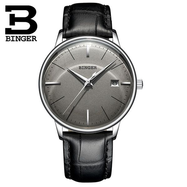 men's watches switzerland binger automatic luxury brand sapphire calendar lightweight leather mechanical, Slivery;brown
men's watches switzerland binger automatic luxury brand sapphire calendar lightweight leather mechanical, Slivery;brown