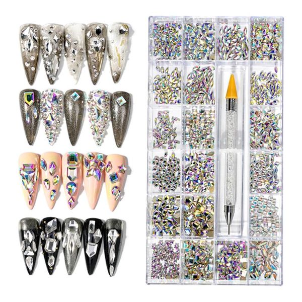 nail art decorations 21 grids decoration kit multi shapes with rhinestone picker set nails supplies accessories decor diy crafts for salon, Silver;gold
nail art decorations 21 grids decoration kit multi shapes with rhinestone picker set nails supplies accessories decor diy crafts for salon, Silver;gold