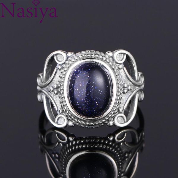 cluster rings bohemia style 8x10mm oval blue sandstone for women 925 silver ring fine jewelry anniversary party gift, Golden;silver
cluster rings bohemia style 8x10mm oval blue sandstone for women 925 silver ring fine jewelry anniversary party gift, Golden;silver