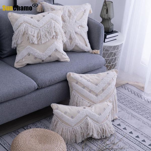 cushion/decorative pillow beige sequin tassels handmade geometric embroidery cover home decor cushion pillowcase sham 30x50cm/45x45cm
cushion/decorative pillow beige sequin tassels handmade geometric embroidery cover home decor cushion pillowcase sham 30x50cm/45x45cm