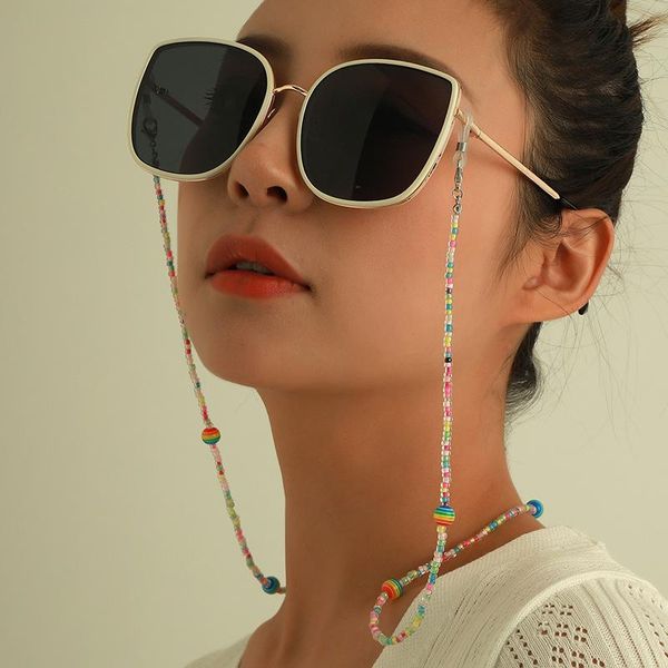 sunglasses frames 2021 rainbow color beaded glasses chain bohemian hangs masks lanyard eyewear accessories holder mask, Silver
sunglasses frames 2021 rainbow color beaded glasses chain bohemian hangs masks lanyard eyewear accessories holder mask, Silver