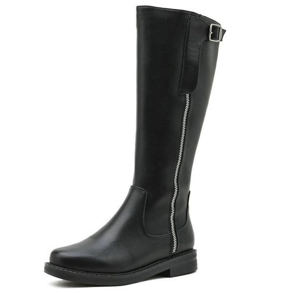 boots autumn winter women knee-high fashion concise buckle casual low heels genuine leather side zipper shoes woman, Black
boots autumn winter women knee-high fashion concise buckle casual low heels genuine leather side zipper shoes woman, Black