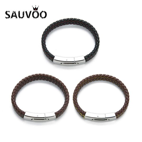 charm bracelets sauvoo punk brown black color pu leather braided bracelet for women men 19/21cm length stainless steel magnetic clasp, Golden;silver
charm bracelets sauvoo punk brown black color pu leather braided bracelet for women men 19/21cm length stainless steel magnetic clasp, Golden;silver