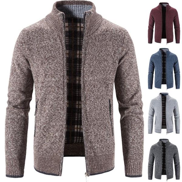 men's sweaters winter stand collar cardigan solid colour sweater sloped pocket zipper jacket fashion casual sport wool jersey, White;black
men's sweaters winter stand collar cardigan solid colour sweater sloped pocket zipper jacket fashion casual sport wool jersey, White;black