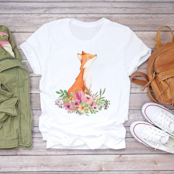 fox cute animal floral flower women t shirts aesthetic 90s print womens graphic shirt female tee, White
fox cute animal floral flower women t shirts aesthetic 90s print womens graphic shirt female tee, White