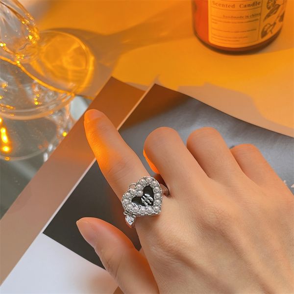niche design ins love pearl opening closing ring trend personality sweet and unique all-match jewelry accessories, Silver
niche design ins love pearl opening closing ring trend personality sweet and unique all-match jewelry accessories, Silver