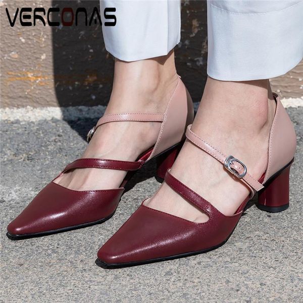 dress shoes verconas women pointed toe concise genuine leather thick heel colorblock wild sandals office heels woman, Black
dress shoes verconas women pointed toe concise genuine leather thick heel colorblock wild sandals office heels woman, Black
