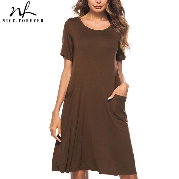 nice-forever summer pure color with pocket dresses casual straight loose shift women dress t027 210419, White
nice-forever summer pure color with pocket dresses casual straight loose shift women dress t027 210419, White