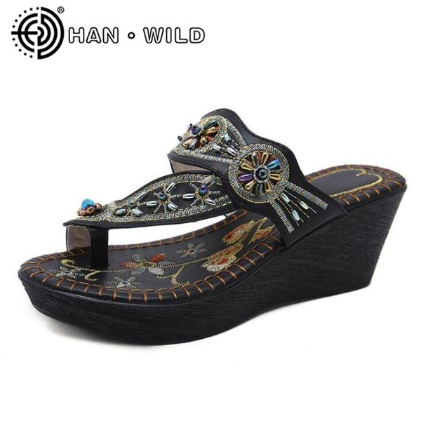 women sandals summer style flip flops string bead fashion jelly shoes high heel platform open toes wedges, Black
women sandals summer style flip flops string bead fashion jelly shoes high heel platform open toes wedges, Black