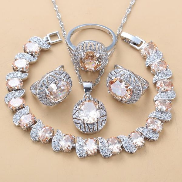 earrings & necklace elegant fashion party vintage accessories silver color champagne cz jewelry sets dangle bracelet and ring women
earrings & necklace elegant fashion party vintage accessories silver color champagne cz jewelry sets dangle bracelet and ring women
