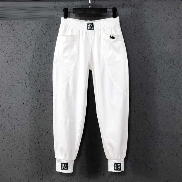 arrival spring summer korea fashion women elastic waist loose white jeans all-matched casual cotton denim harem pants s982 211112, Blue
arrival spring summer korea fashion women elastic waist loose white jeans all-matched casual cotton denim harem pants s982 211112, Blue