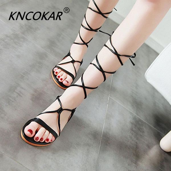 spring and summer breathable pu women's sandals simple casual fashion lace-up large size 34-45, Black
spring and summer breathable pu women's sandals simple casual fashion lace-up large size 34-45, Black