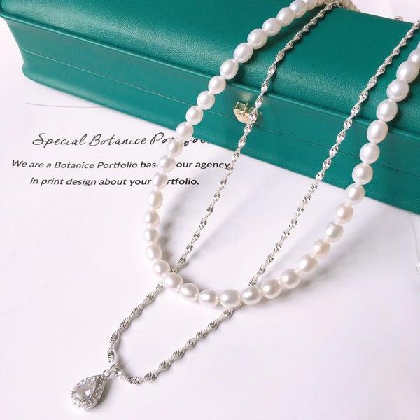 chains selected small rice pearl necklace and easy choker light luxury style original design double layer overlay wear a variety o, Silver
chains selected small rice pearl necklace and easy choker light luxury style original design double layer overlay wear a variety o, Silver
