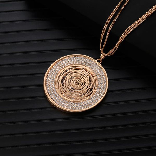 pendant necklaces full clear crystal round & pendants gold hollow long chains sweater necklace women statement jewelry drop 2021, Silver
pendant necklaces full clear crystal round & pendants gold hollow long chains sweater necklace women statement jewelry drop 2021, Silver