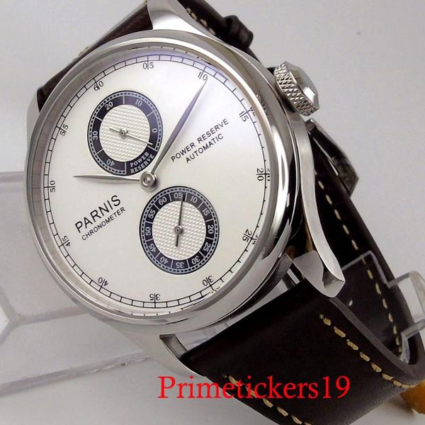 automatic men wristwatch white dial power reserve stainless steel case leather band st movement seeing through backcover wristwatches, Slivery;brown
automatic men wristwatch white dial power reserve stainless steel case leather band st movement seeing through backcover wristwatches, Slivery;brown