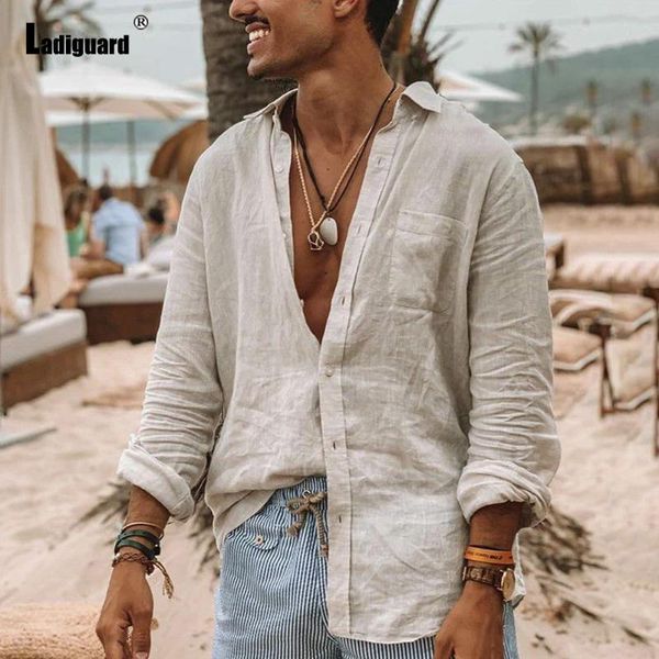 men's casual shirts ladiguard 2021 single breasted men clothing long sleeve shirt autumn loose mens blouse plus size s-3xl, White;black
men's casual shirts ladiguard 2021 single breasted men clothing long sleeve shirt autumn loose mens blouse plus size s-3xl, White;black