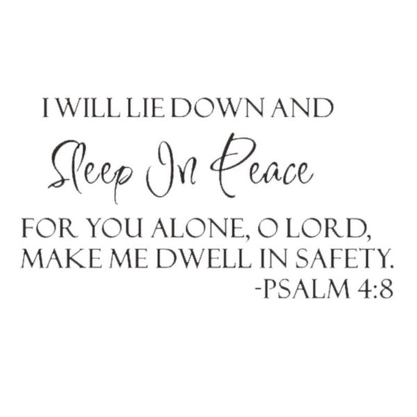 sleep in peace psalm 4:8 bible verse lettering wall decal decor quote inspire stickers
sleep in peace psalm 4:8 bible verse lettering wall decal decor quote inspire stickers