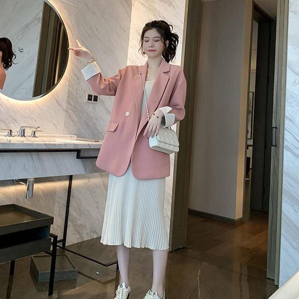 spring blazer women casual korean jacket work office button female plus size 's suits & blazers women's, White;black
spring blazer women casual korean jacket work office button female plus size 's suits & blazers women's, White;black