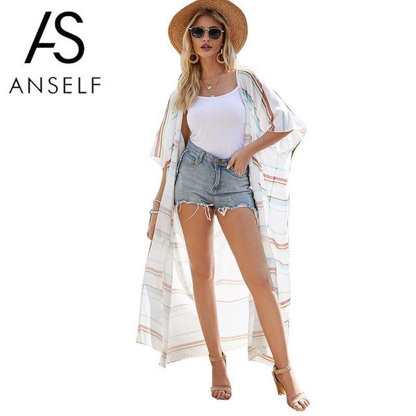 summer fashion long kimono women shirts striped cardigan half flare sleeve loose beachwear shawl casual blouse female women's swimwear, White;black
summer fashion long kimono women shirts striped cardigan half flare sleeve loose beachwear shawl casual blouse female women's swimwear, White;black
