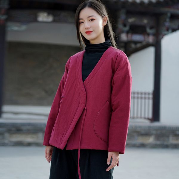 johnature autumn winter cotton linen retro lace up warm thickened cotton parkas loose leisure solid color women jacket 210521, Black
johnature autumn winter cotton linen retro lace up warm thickened cotton parkas loose leisure solid color women jacket 210521, Black