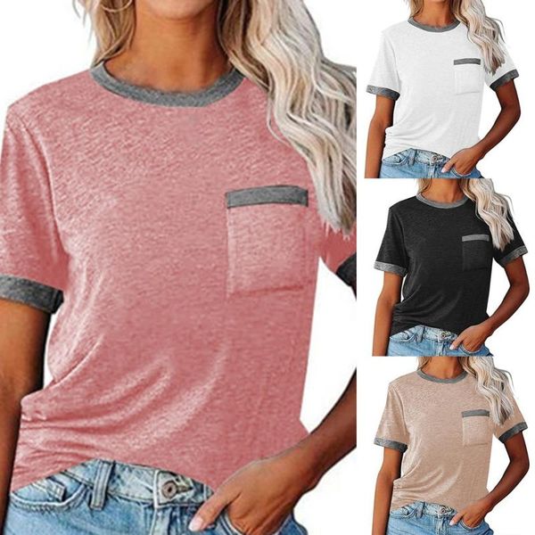 patchwork o-neck pocket casual short sleeve pullover women summer casaul slim basic tee shirt femme ladies clothes tshirts women's t-s, White
patchwork o-neck pocket casual short sleeve pullover women summer casaul slim basic tee shirt femme ladies clothes tshirts women's t-s, White