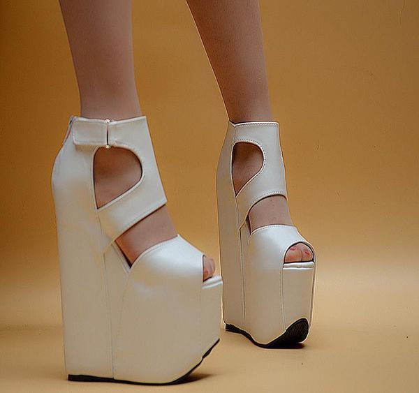 dress shoes summer ultra high heel fish mouth sandals wedges thick bottom roman women's 17 cm heels fashion female pumps, Black
dress shoes summer ultra high heel fish mouth sandals wedges thick bottom roman women's 17 cm heels fashion female pumps, Black