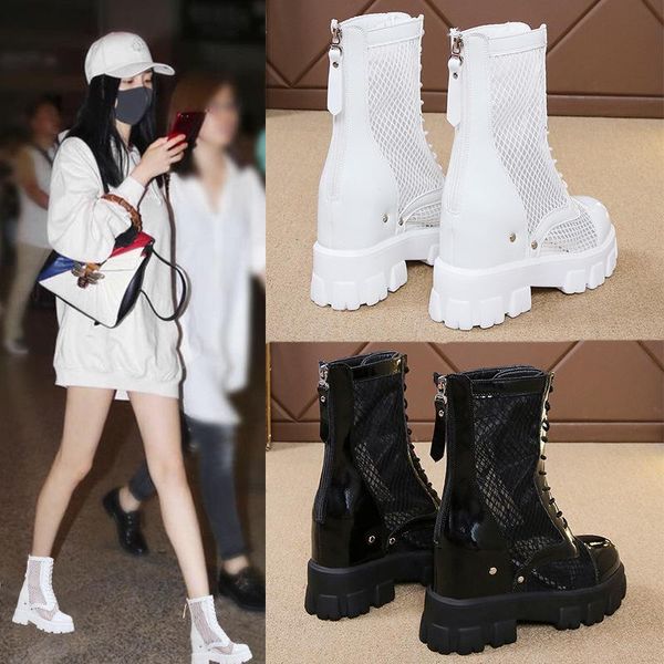 dress shoes inner heightening women's summer breathable mesh sports sandals short boots hollow thick, Black
dress shoes inner heightening women's summer breathable mesh sports sandals short boots hollow thick, Black