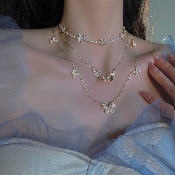 designer necklace luxury chain real gold electroplating korean fashion micro inlaid zircon with diamond butterfly, Silver
designer necklace luxury chain real gold electroplating korean fashion micro inlaid zircon with diamond butterfly, Silver