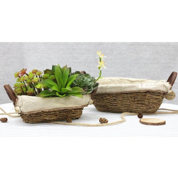 flower pot basket rope woven fabric deskwith handles container portable decoration for tidy-up storage baskets 
flower pot basket rope woven fabric deskwith handles container portable decoration for tidy-up storage baskets