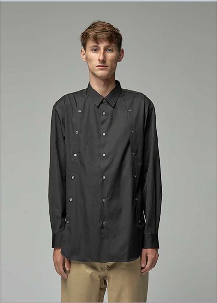 men's casual shirts spring and autumn men personality three row button square collar solid color splicing loose all-match long sleeves, White;black
men's casual shirts spring and autumn men personality three row button square collar solid color splicing loose all-match long sleeves, White;black