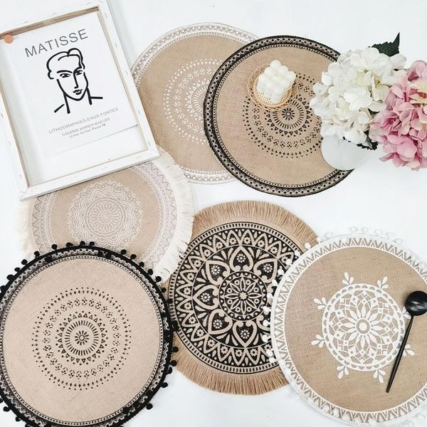table cloth woven cotton and linen placemat insulation pad tassel decoration kitchen bedroom shooting props jute mat
table cloth woven cotton and linen placemat insulation pad tassel decoration kitchen bedroom shooting props jute mat