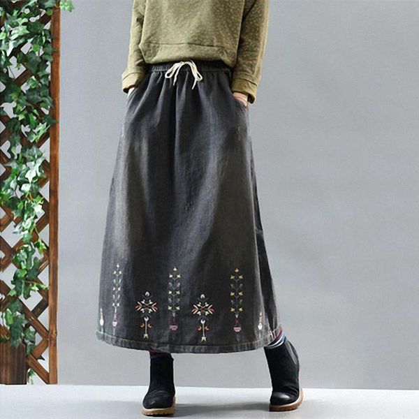 skirts qpfjqd autumn winter women retro elastic waist denim skirt 2021 spring female casual loose drawstring embroidery cotton, Black
skirts qpfjqd autumn winter women retro elastic waist denim skirt 2021 spring female casual loose drawstring embroidery cotton, Black